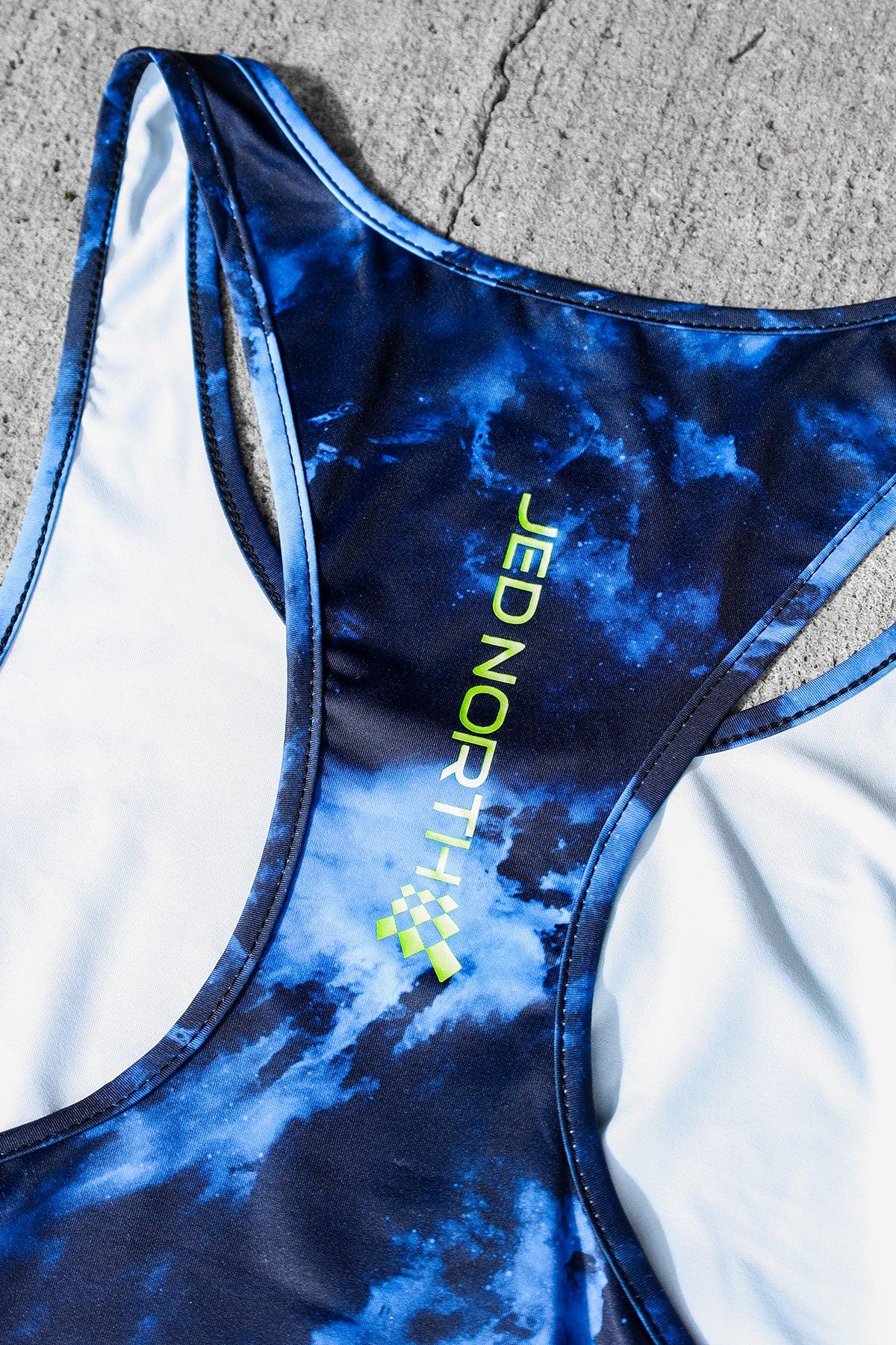 Jed North Herren Muscle Stringer mit Grafik - Abstract Blue