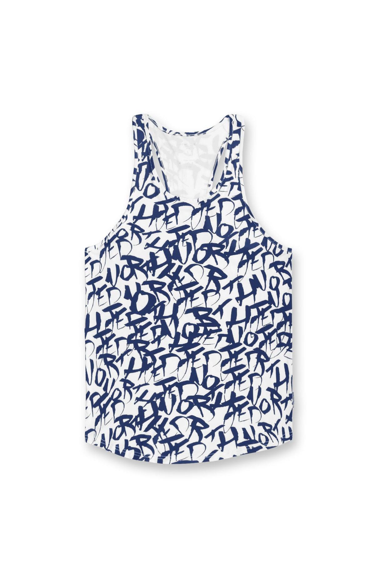 Jed North Herren Muscle Stringer mit Grafik - Weißes Graffiti
