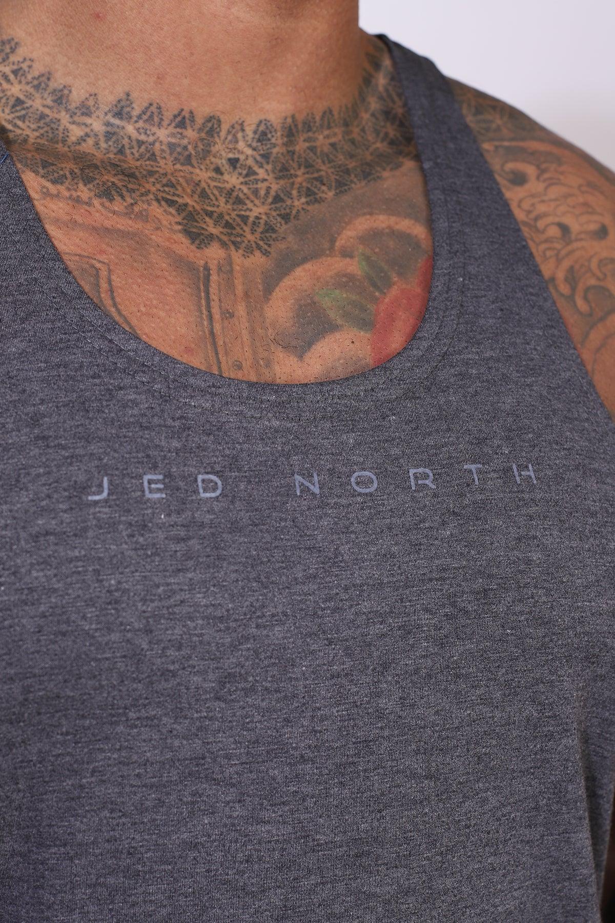 Jed North Herren Classic Bodybuilding Racerback Stringer - Heather Grau