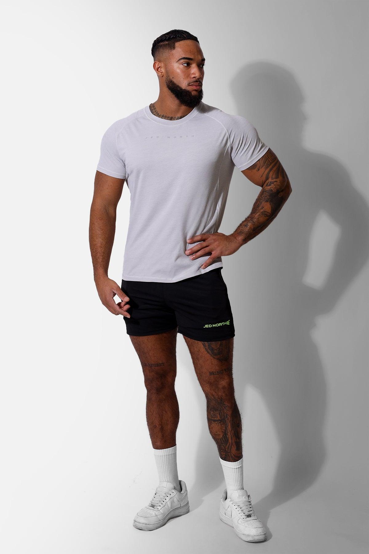 Jed North Herren Agile Kurzarm-Trainingsshirt - Hellgrau