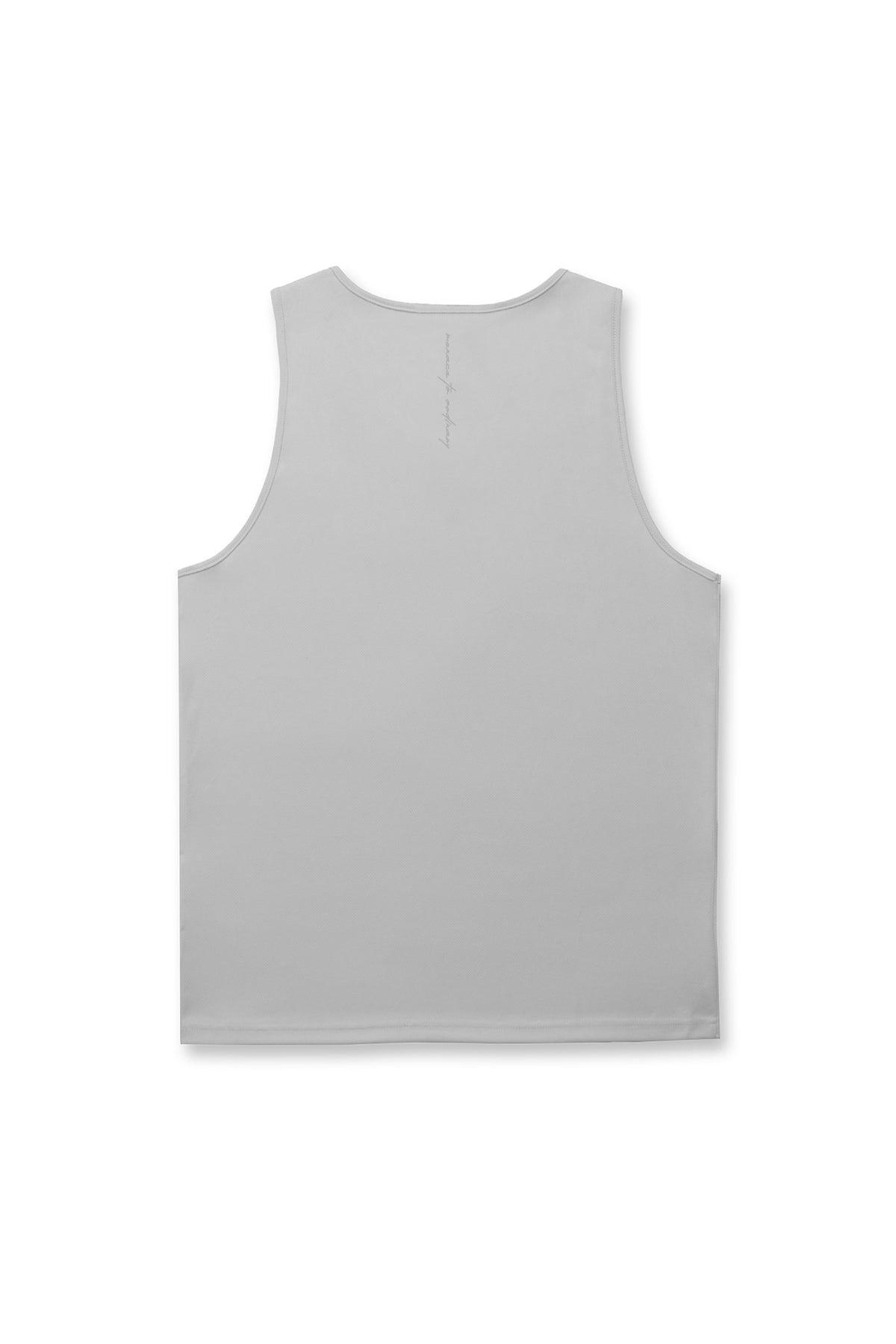 Jed North Alpha Herren-Tanktop aus schnelltrocknender Mikrofaser für das Fitnessstudio – Polar Silver