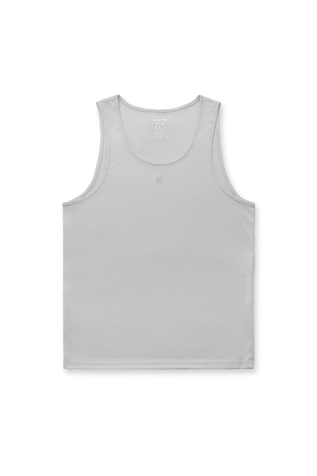 Jed North Alpha Herren-Tanktop aus schnelltrocknender Mikrofaser für das Fitnessstudio – Polar Silver