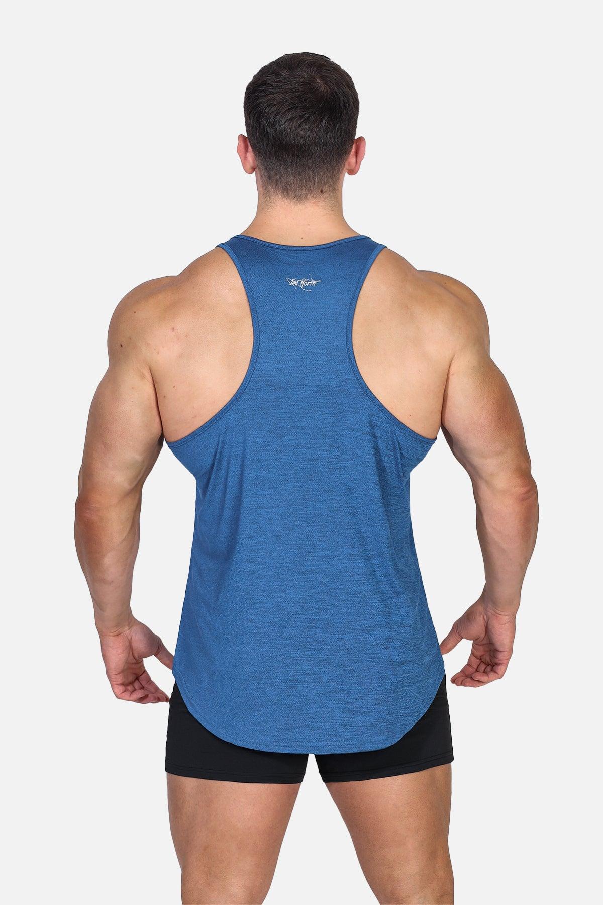 Jed North Performance Max Bodybuilding-Stringer für Herren - Denimblau