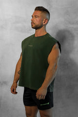 Jed North Herren Box Cut Muscle-Shirt - Waldgrün