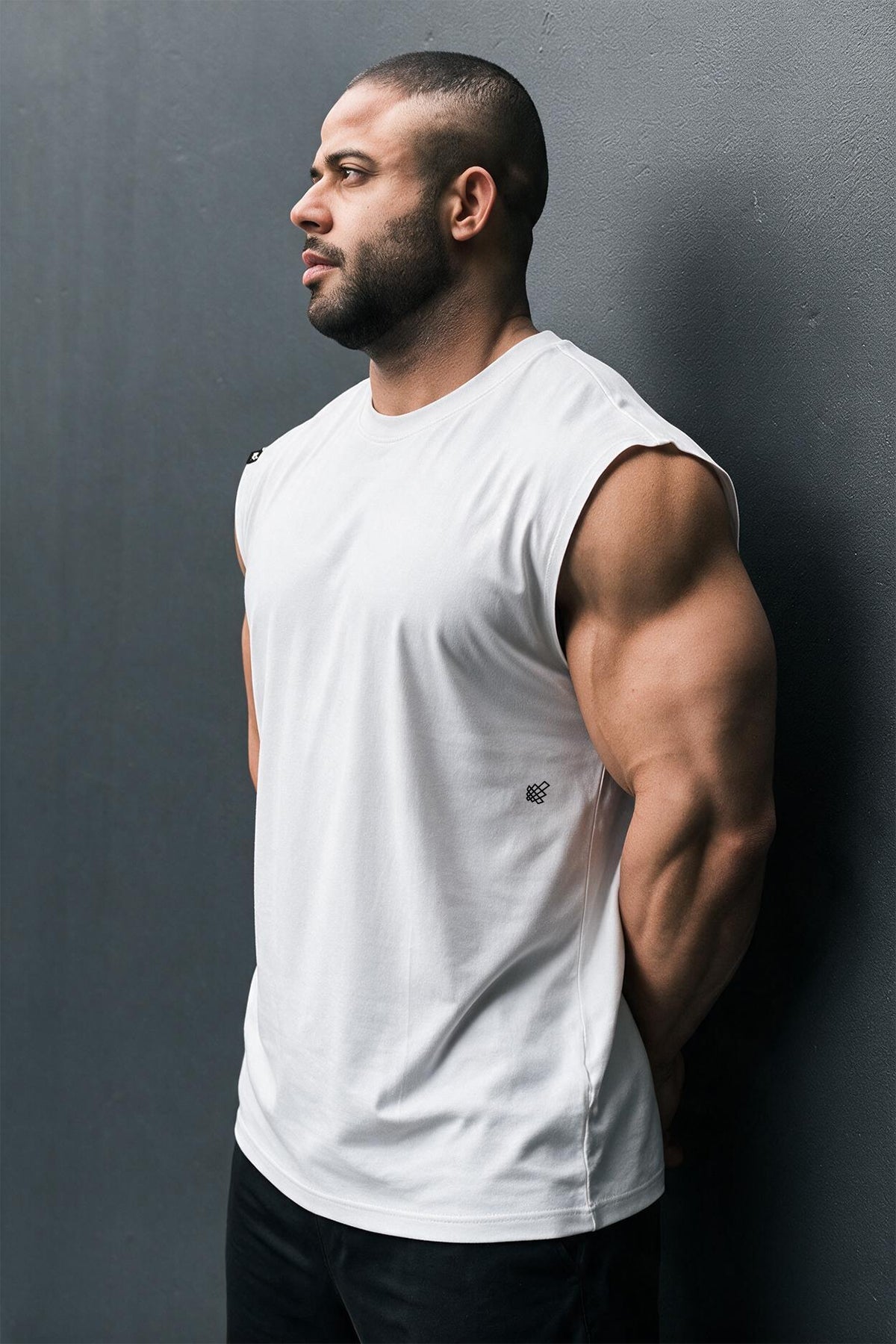 Jed North Herren Retro Oversized Muscle-Shirt - Gewaschenes Weiß