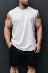 Jed North Herren Retro Oversized Muscle-Shirt - Gewaschenes Weiß