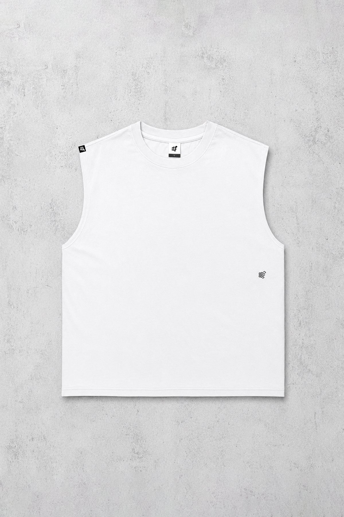 Jed North Herren Retro Oversized Muscle-Shirt - Gewaschenes Weiß