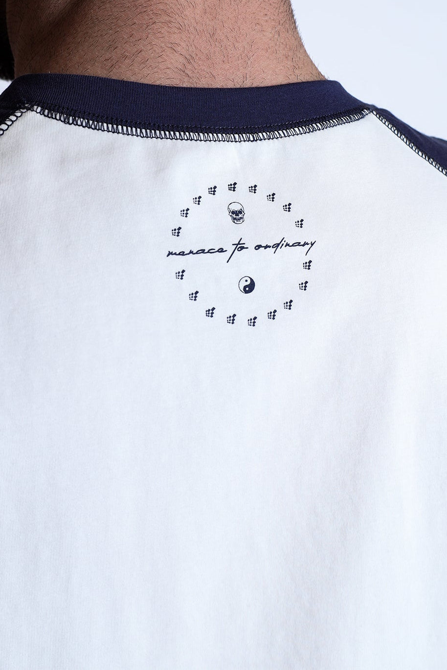 Jed North Ärmelloses Raglan-Tanktop für Herren – Weiß & Marineblau