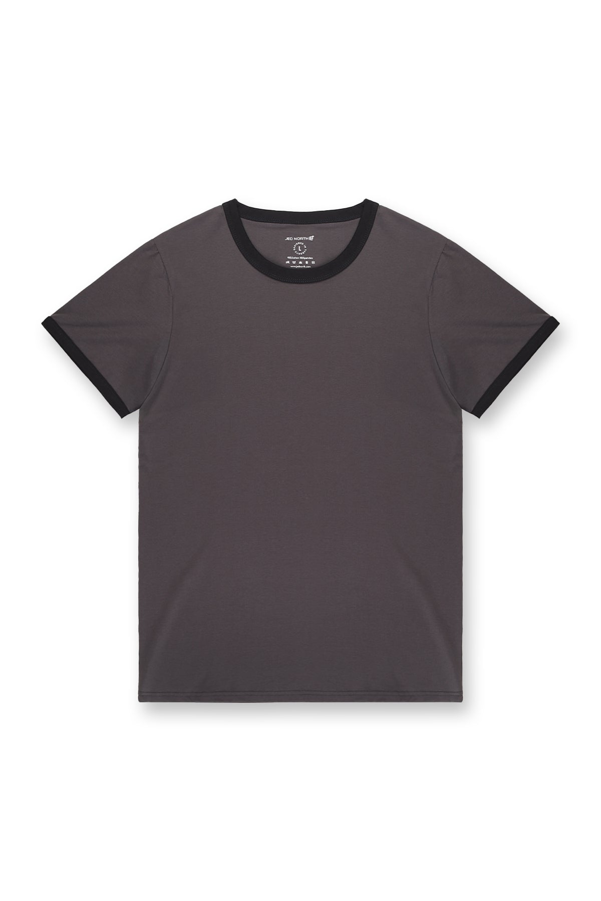 Jed North Herren Muscle-Fit Ringer-T-Shirt - Steingrau