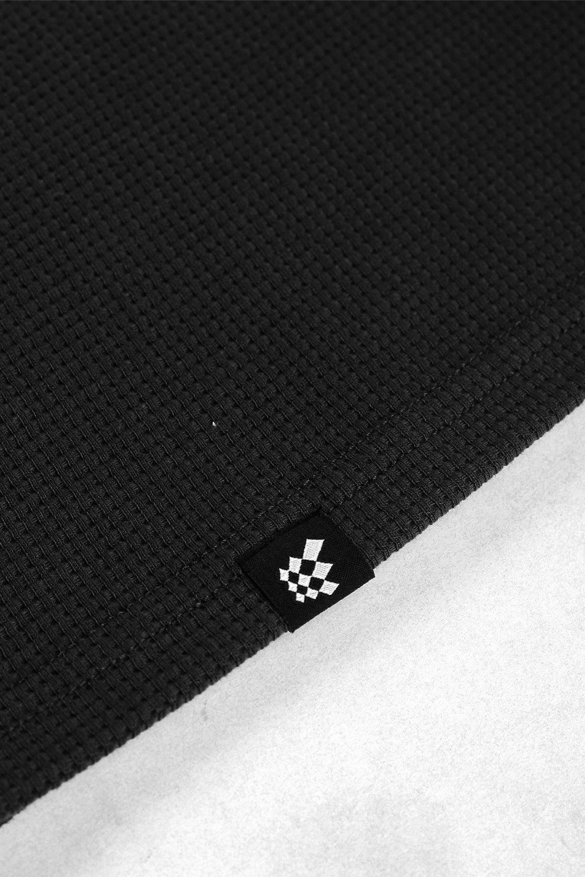 Jed North Herren Waffel-Henley-T-Shirt - Schwarz