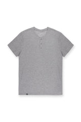 Jed North Herren Waffel-Henley-T-Shirt - Hellgrau