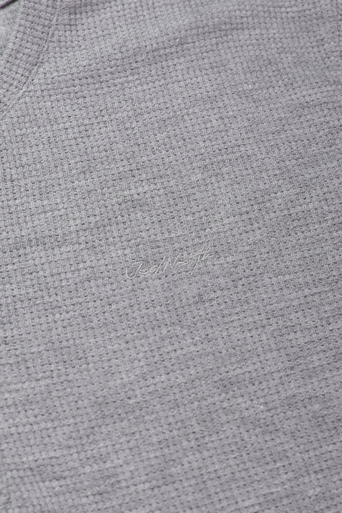 Jed North Herren Waffel-Henley-T-Shirt - Hellgrau