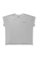Jed North Oversized-T-Shirt für Herren mit Rohschnitt und kurzem Schnitt – Heidegrau