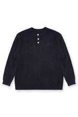 Jed North Men's Classic Henley Sweater  - Dark Gray
