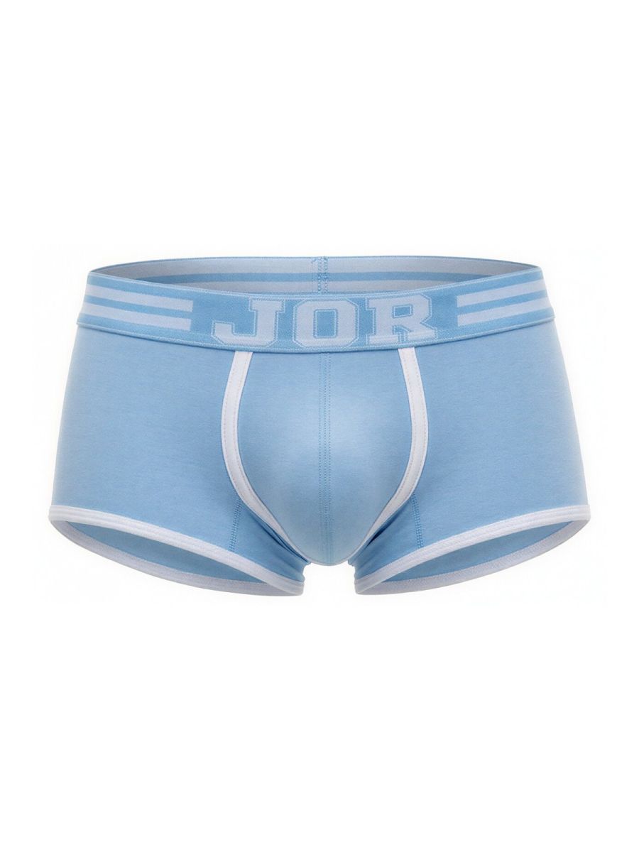 Light blue jor 2320 college trunks briefs with white trim and branded waistband in comfortable fabric
