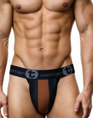 WildmanT Big Boy Pouch Rubber/Cotton Jockstrap Brown