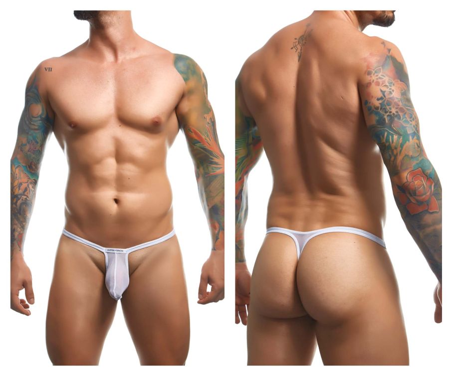 JUSTIN+SIMON XSJBU02 Bulge Thongs Color White Mesh