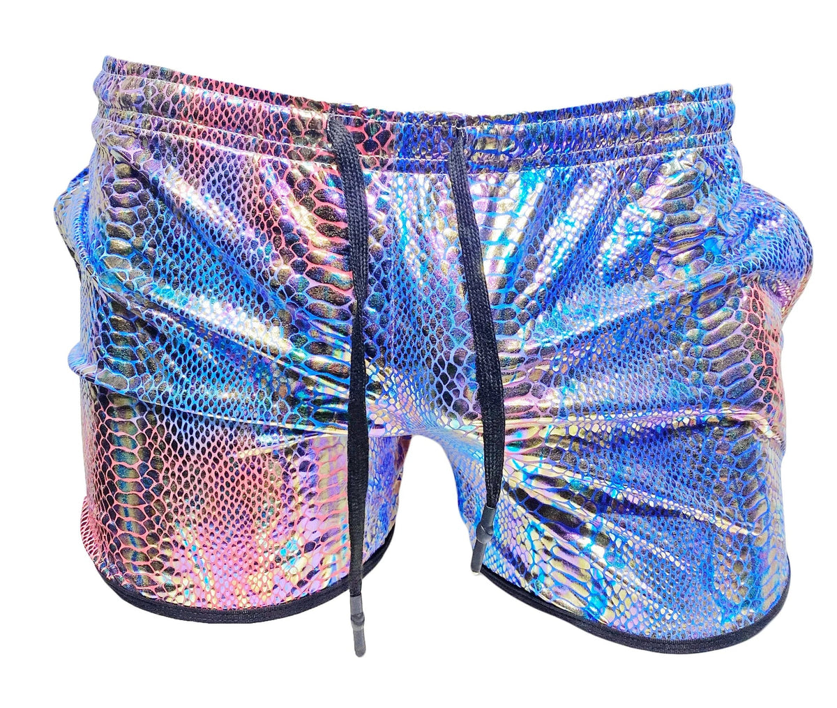 Shorts mit metallischem Schlangenmuster