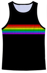 Regenbogenfarbenes Bruststreifen-Netz-Tanktop