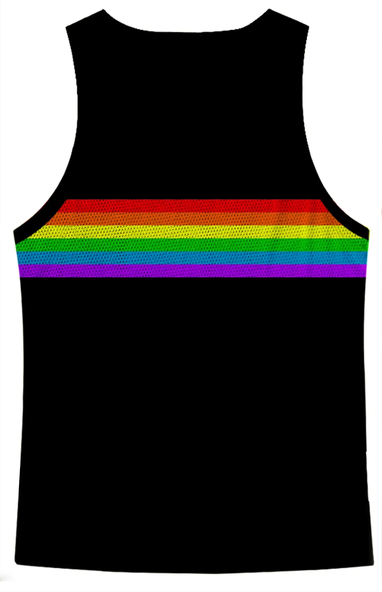 Regenbogenfarbenes Bruststreifen-Netz-Tanktop