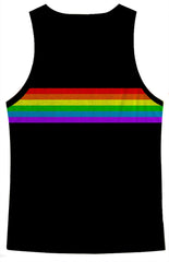 Regenbogenfarbenes Bruststreifen-Netz-Tanktop
