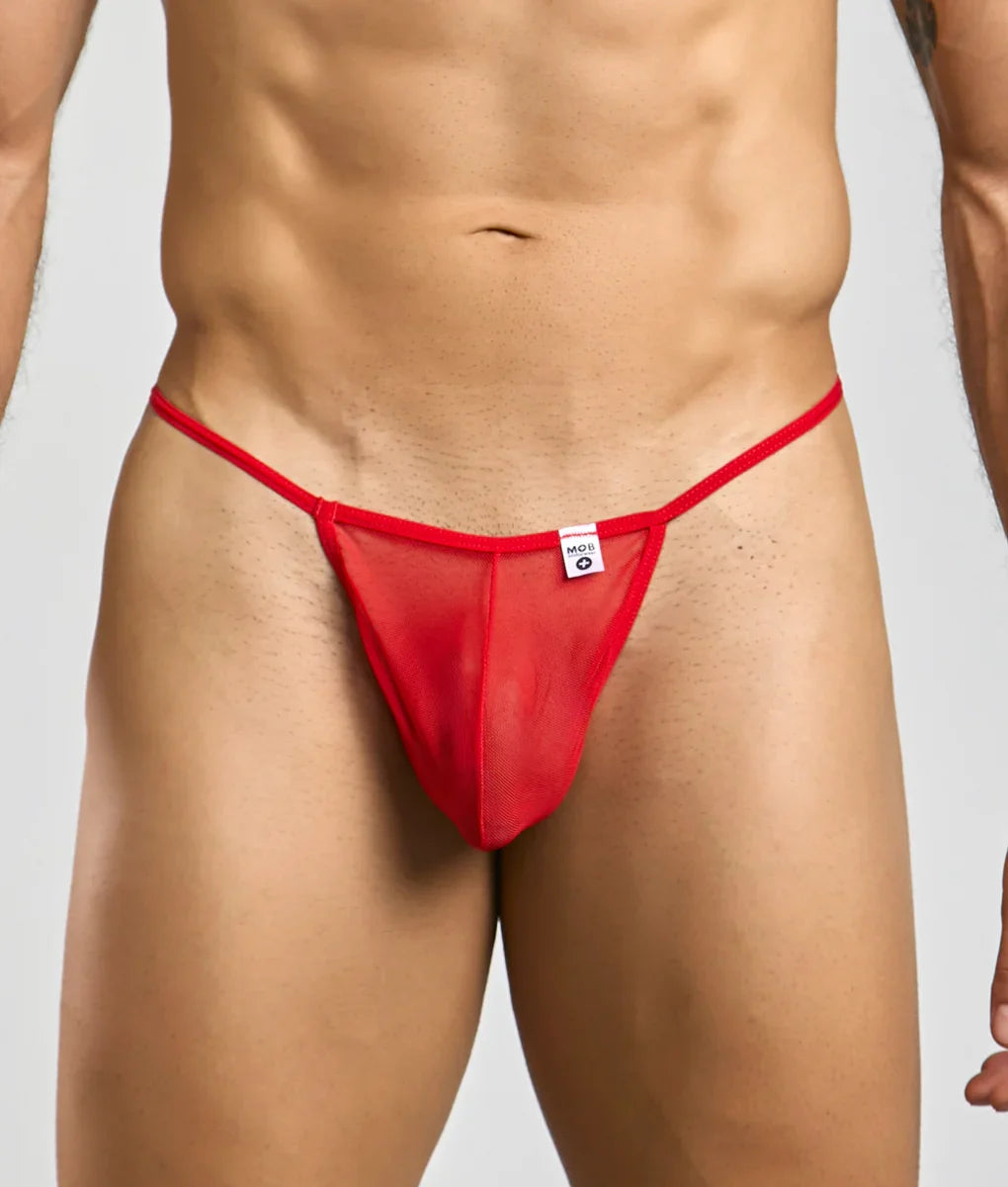 MOB Men's Sheer T Back Thong