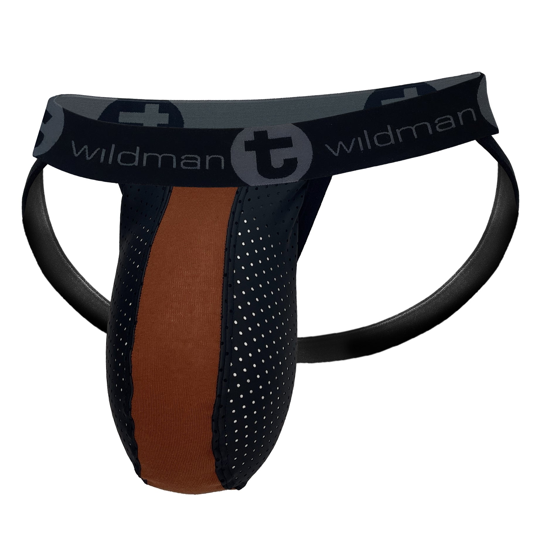 WildmanT Monster Cock Rubber/Cotton Jockstrap Brown