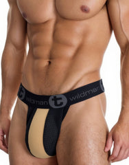 WildmanT Monster Cock Rubber/Cotton Jockstrap Tan