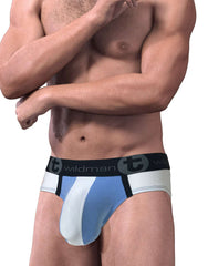 Big Boy Pouch Brief with Blue/White Stripe - EricSaloDesign.com