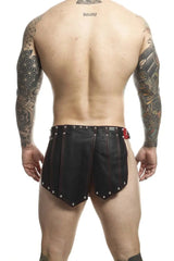 MaleBasics Lingerie Homme DMBL10 Jupe Romaine DNGEON Couleur Noir-Rouge