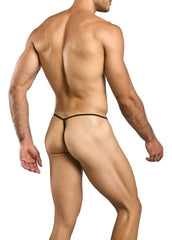 Black lace male basics mbl59 lace g-string thong with thin sleek design shown from the back side