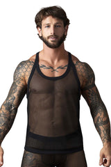 Male Power 110-11C Fishnet 2 Tank Top Color Black