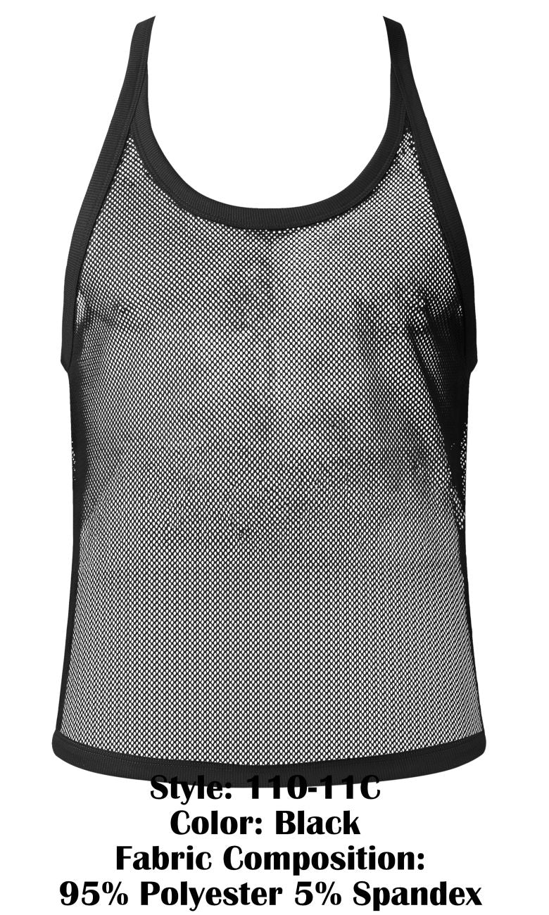 Male Power 110-11C Fishnet 2 Tank Top Color Black