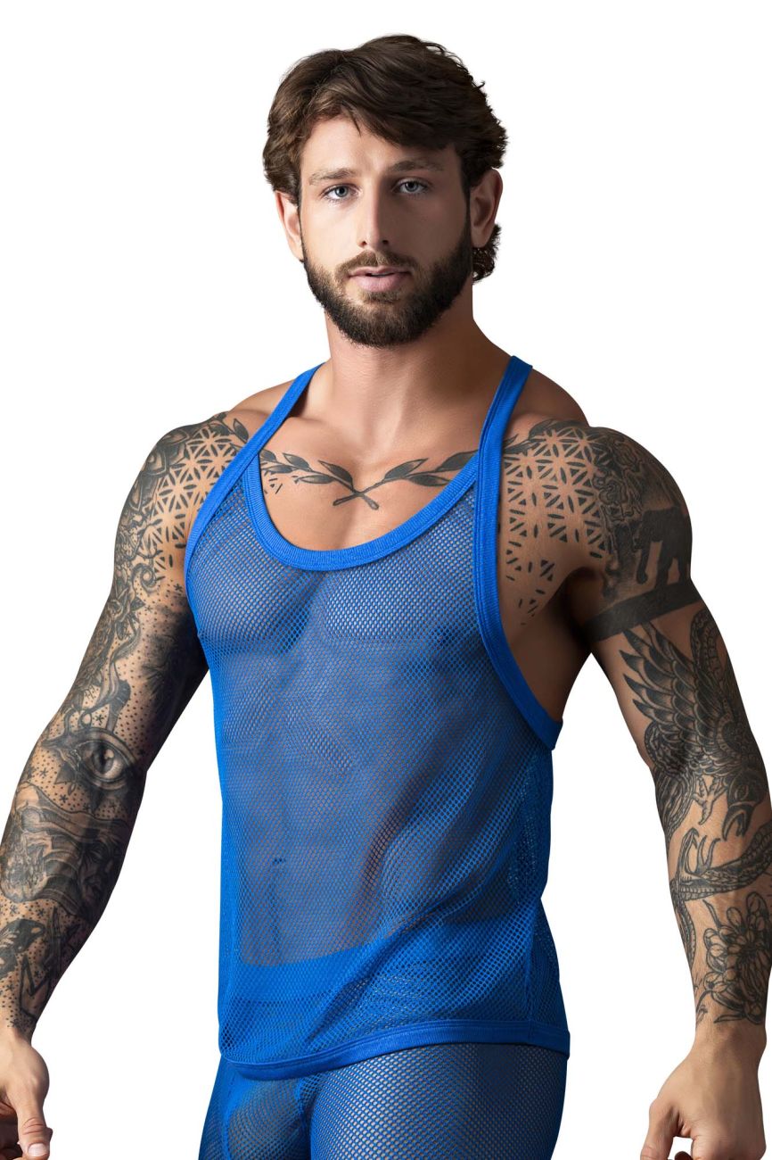 Male Power 110-11C Fishnet 2 Tank Top Color Royal