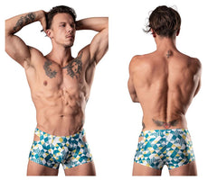 Male Power 141-292 Cut It Out Cut Out Mini Short Farbe Blau-Grün-Weiß