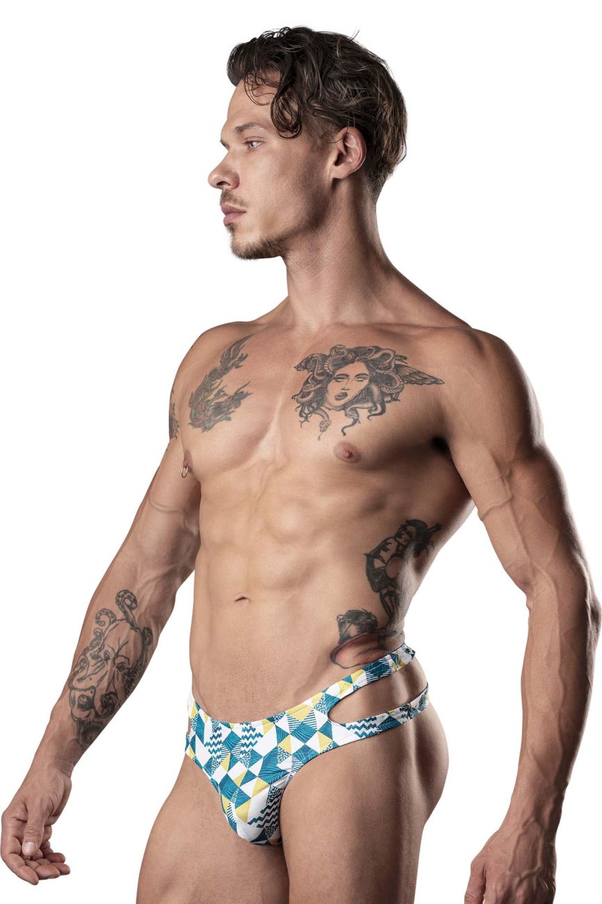 String Cut Out Cut Out Male Power 237-292 Couleur Bleu-Vert-Blanc