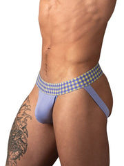 Male Power 350-306 So Comfy Gingham Jockstrap in Purple Color Purple