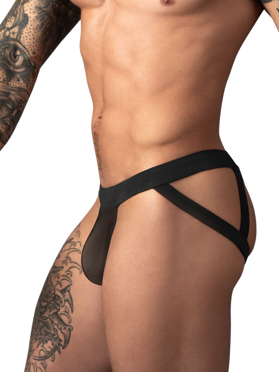 Male Power 352-307 Mesh 2 Strappy Ring Jockstrap, Farbe Schwarz