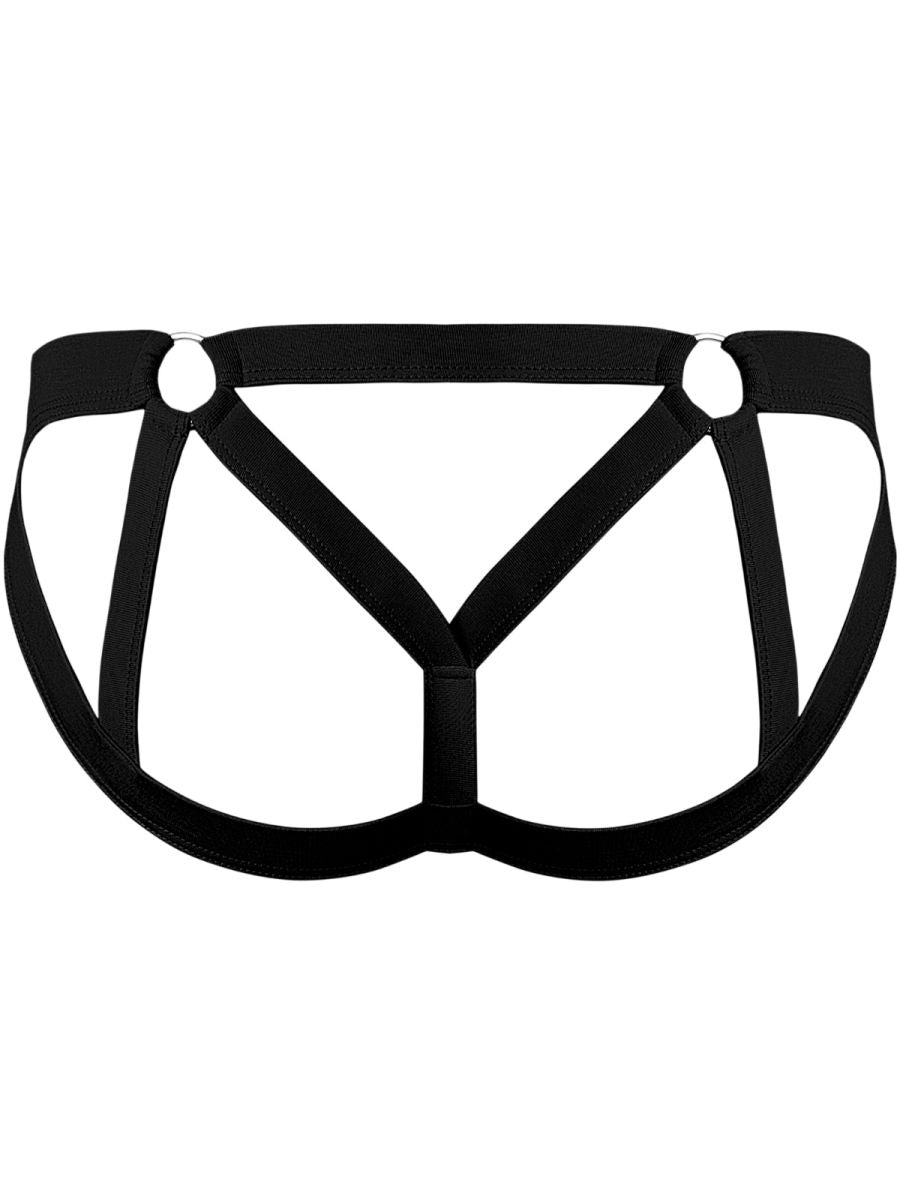 Male Power 352-307 Mesh 2 Strappy Ring Jockstrap, Farbe Schwarz
