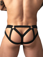 Male Power 352-307 Mesh 2 Strappy Ring Jockstrap, Farbe Schwarz