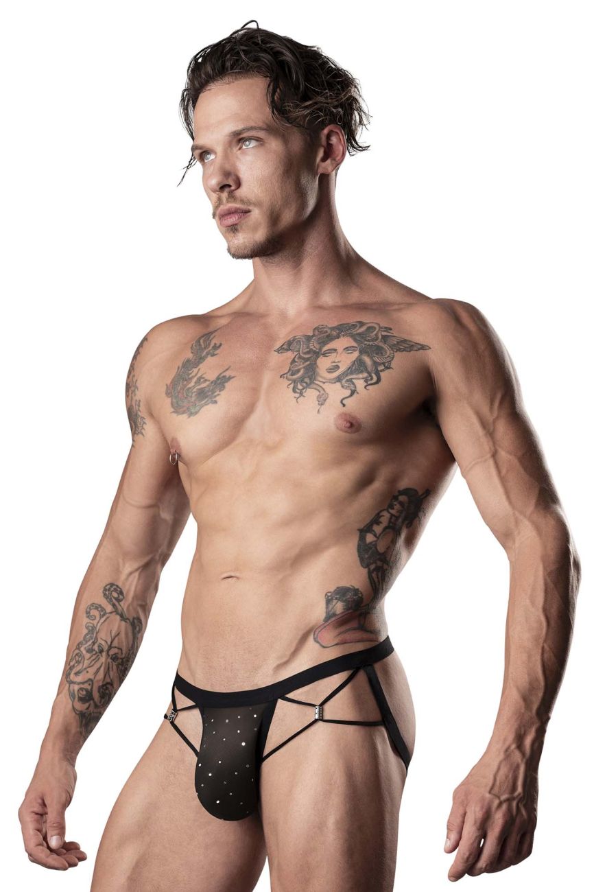 Male Power 384-288 Show Stopper Jock Farbe Silber Mesh Dot