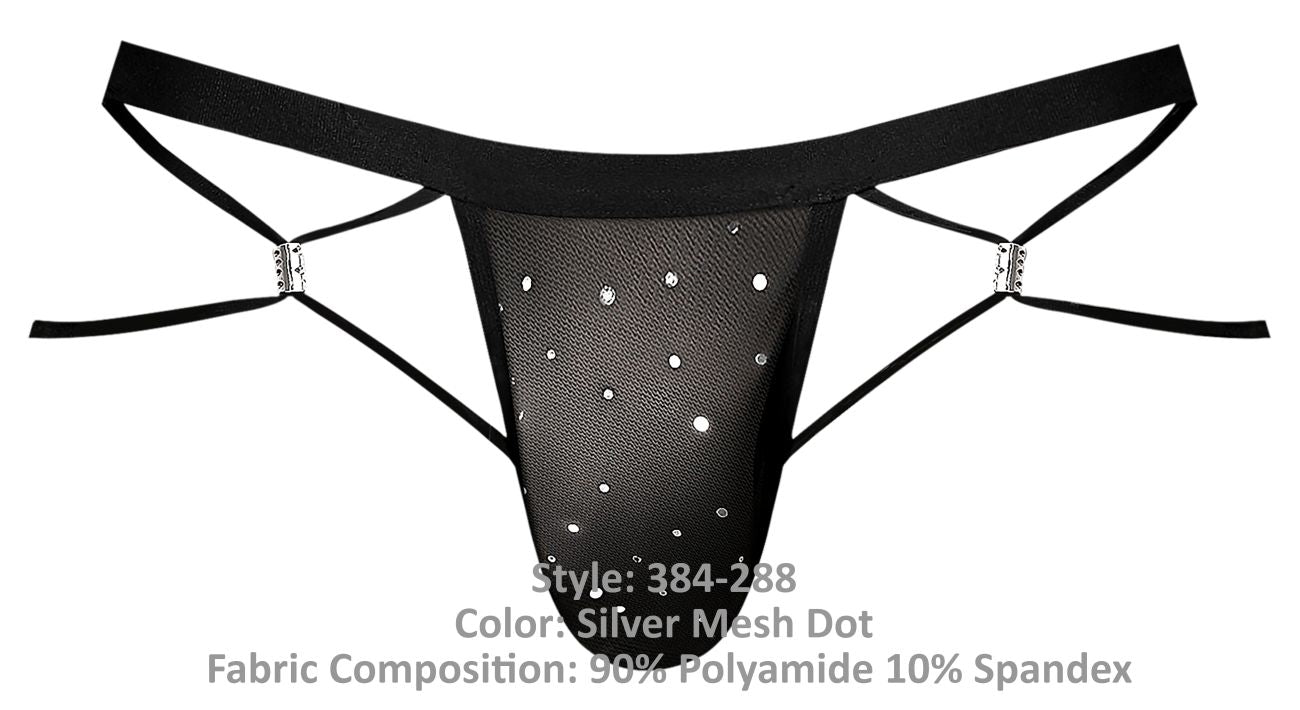 Male Power 384-288 Show Stopper Jock Farbe Silber Mesh Dot