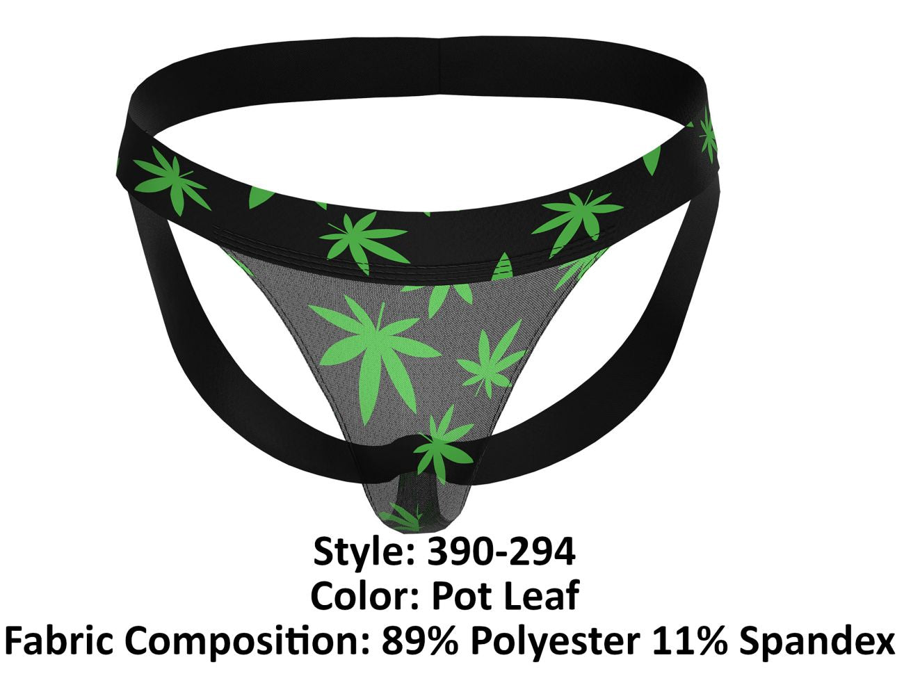 Jockstrap Hazy Dayz 390-294 de Male Power, couleur pot feuille