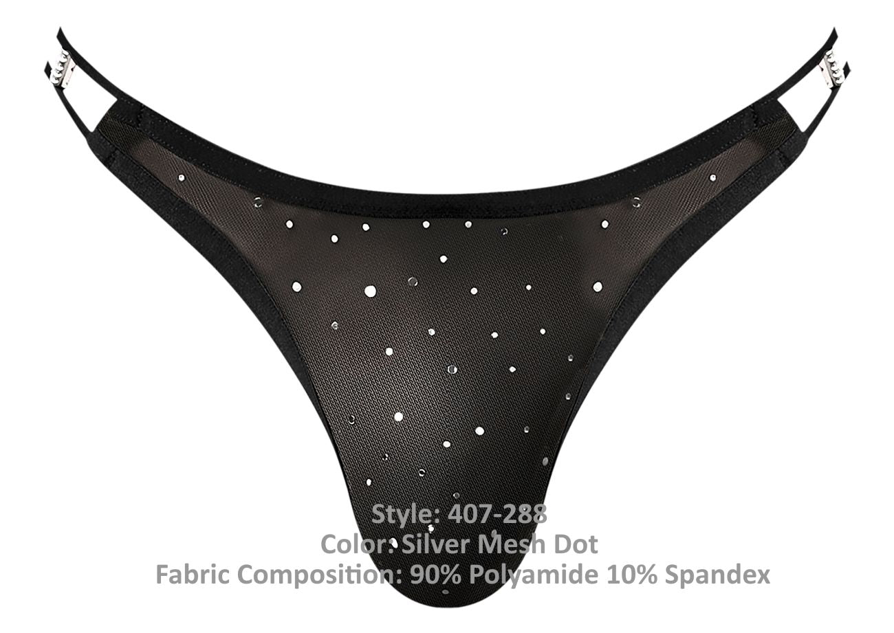 Male Power 407-288 Show Stopper Tanga Farbe Silber Mesh Dot