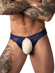 Male Power 409-280 Sassy Lace Open Ring Tanga Farbe Marineblau