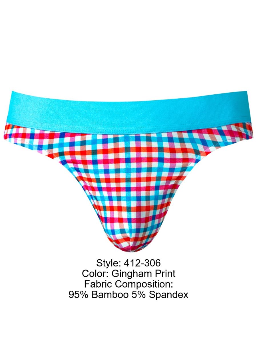Male Power 412-306 So Comfy Gingham Tanga in Vichykarom Farbe Vichykarom