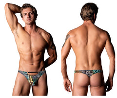 Male Power 439-295 Go Wild Thong with 2 Rings Color Multi Animal