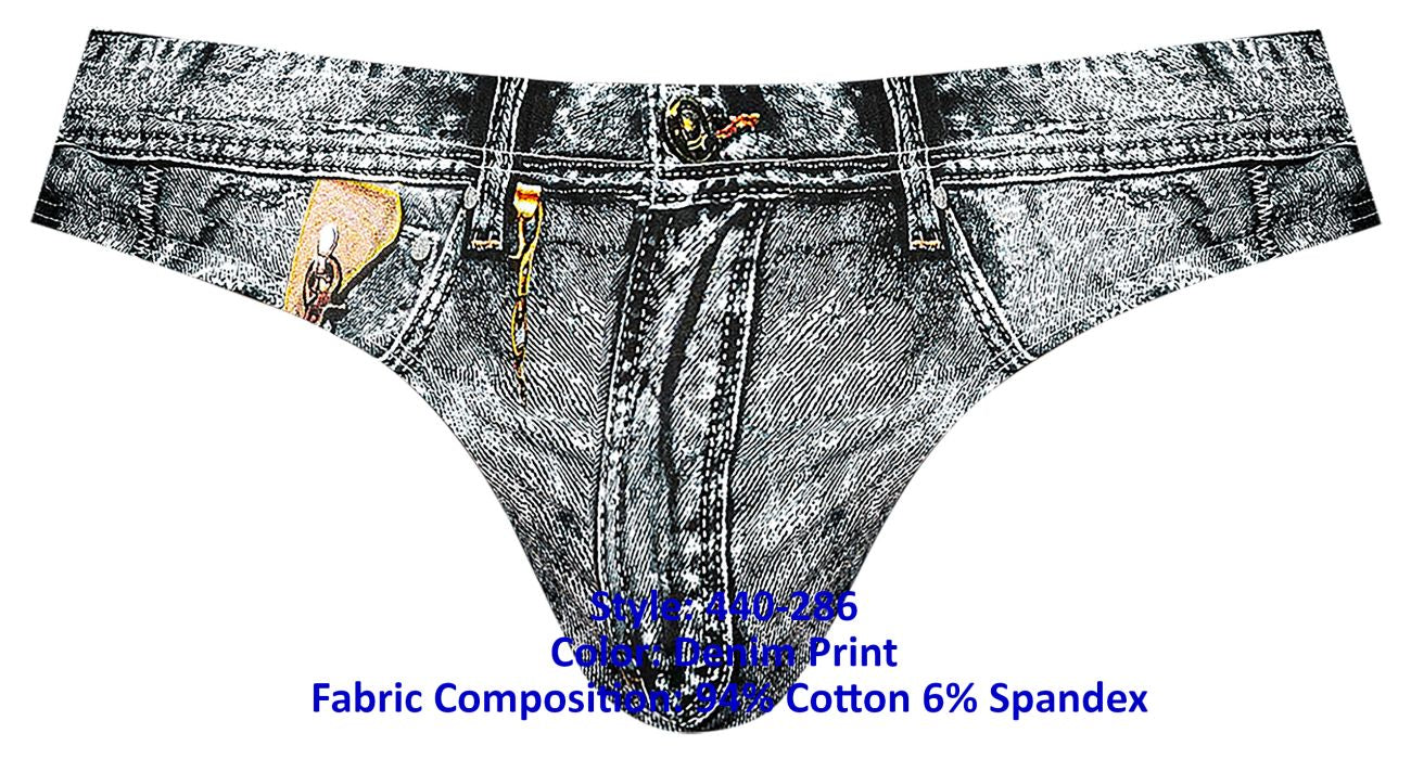 String en denim sale Male Power 440-286 Couleur Denim Print