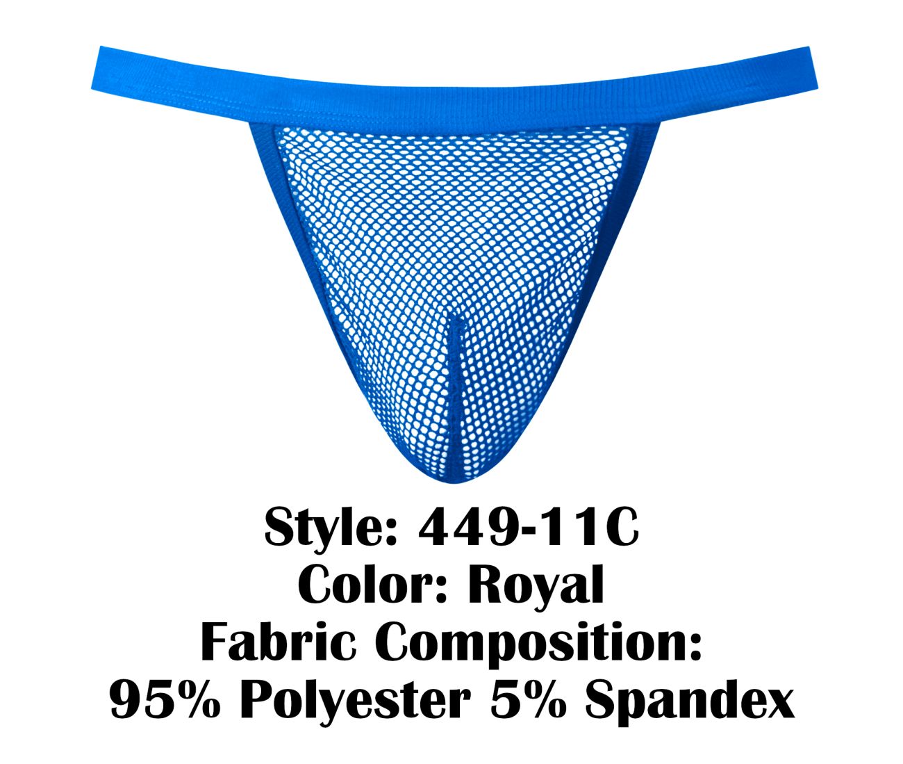 Male Power 449-11C Fishnet 2 G-String Color Royal