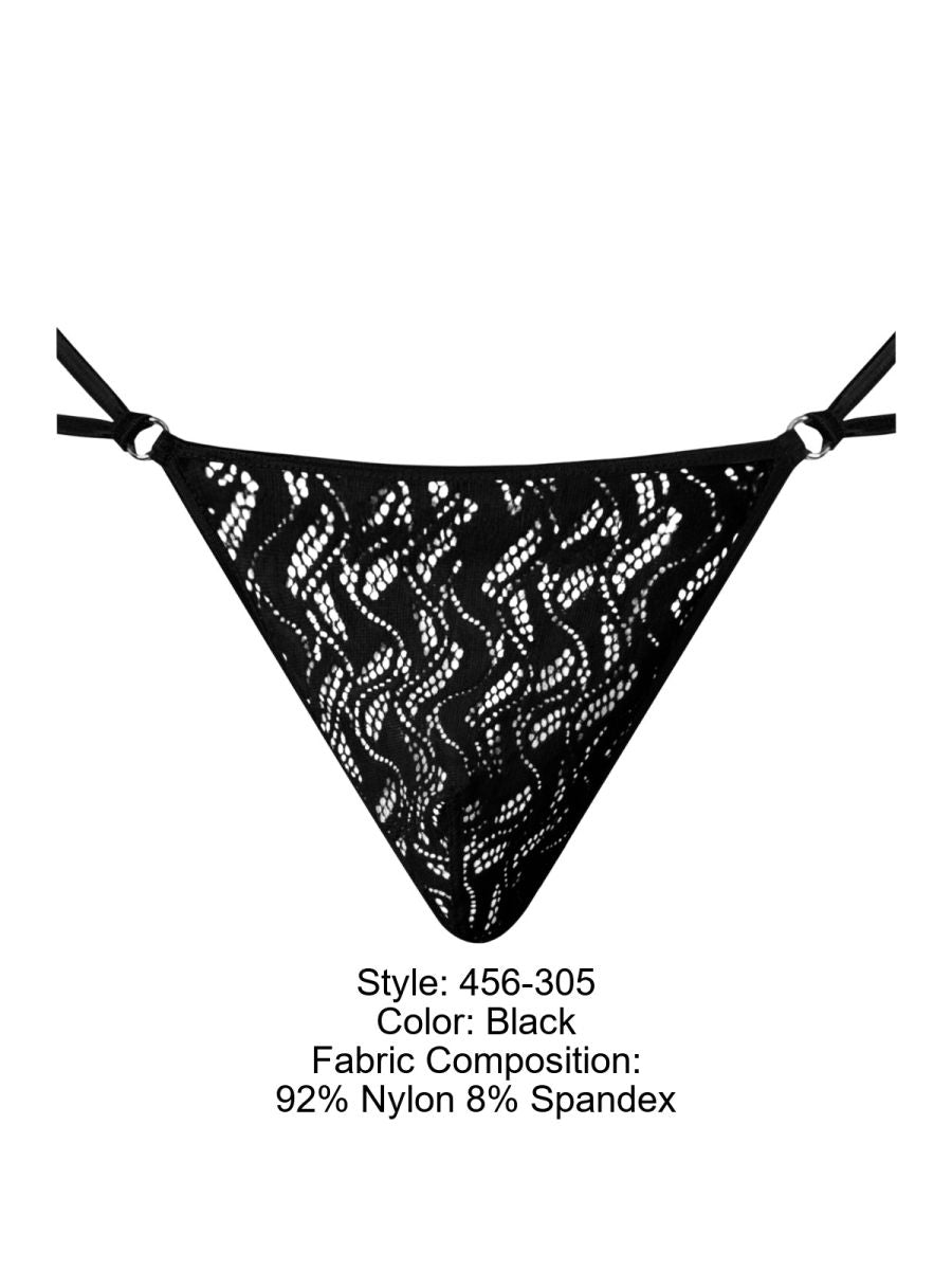 Male Power 456-305 Ripple Micro V-String Thong Farbe Schwarz